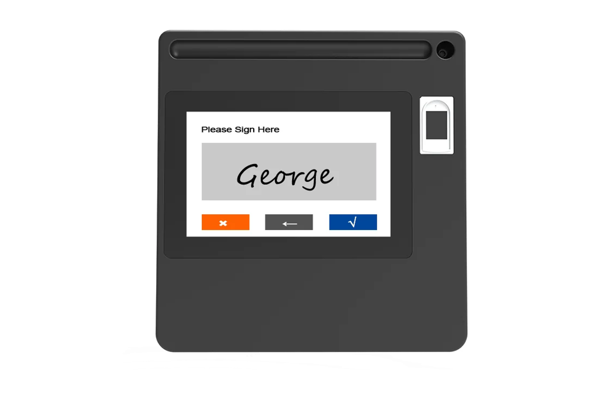 YHN 054 5-inch Signature pad with fingerprint scanner